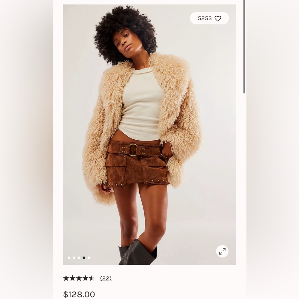 Free people Micro Mini Suede Skort